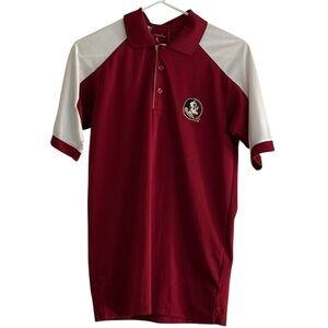 FREE SHIPPING - FSU Antigua Red / Garnet and White Polo Shirt - S